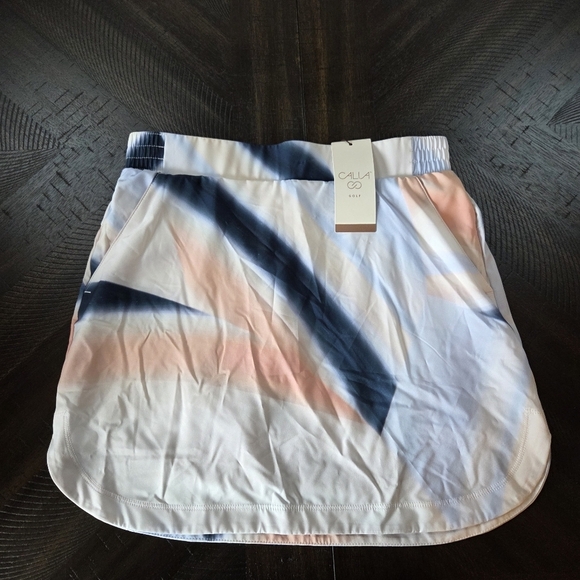CALIA by Carrie Underwood Golf Birdie Skort XS 16" Sediment Stripe Ardosia NWT - Picture 1 of 12